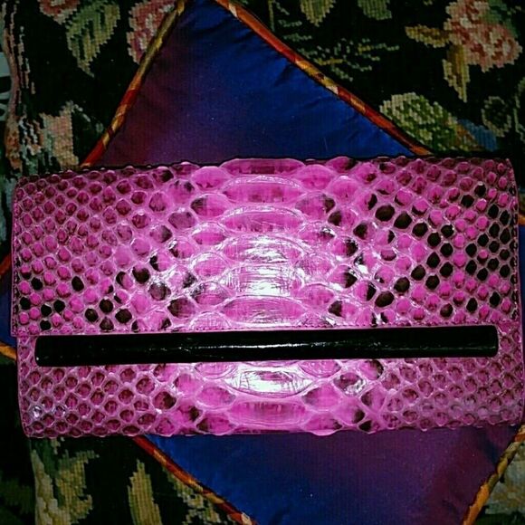 Nancy Gonzalez Handbags - PRICE SLASHED!!!PINK PYTHON NANCY GONZALES CLUTCH